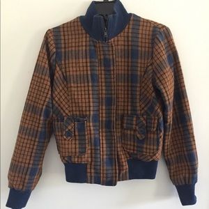 ❤️ Plaid bomber motorcycle jacket